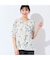 【洗える・日本製・綿100%・L～4Lサイズ】アートフラワーTシャツ