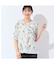 【洗える・日本製・綿100%・L～4Lサイズ】アートフラワーTシャツ