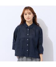 【洗える】リネン100％ブラウス