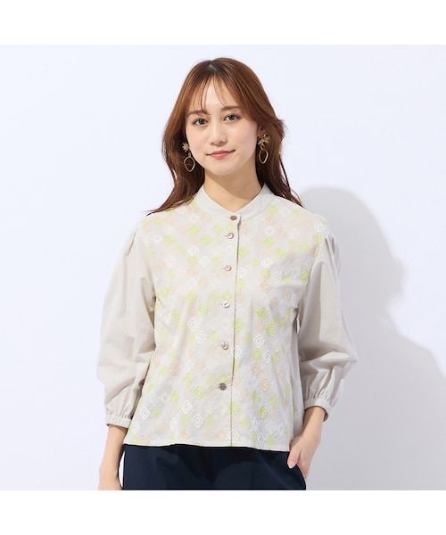 刺繍ローンブラウス 洗える】ローンワッシャー×刺繍ブラウス｜ジュニアーオンライン