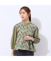 【洗える】ローンワッシャー×刺繍ブラウス