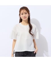 【洗える】シアサッカープルオーバーTシャツ