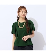 【洗える・接触冷感】ラッフルスリーブTシャツ