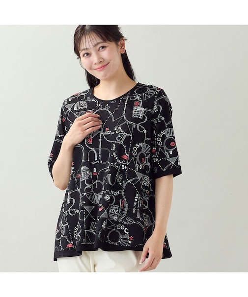 【EC＆一部店舗限定・洗える・L～3Lサイズ】地図柄コットンTシャツ