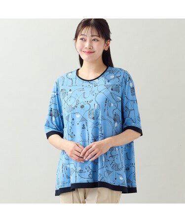 【EC&一部店舗限定・洗える・L~3Lサイズ】地図柄コットンTシャツ