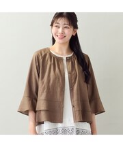 【洗える・セットアップ可・L～3Lサイズ】ペプラムブラウス