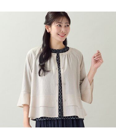 【洗える・セットアップ可・L～3Lサイズ】ペプラムブラウス