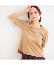 【洗える】箔プリントロゴTシャツ