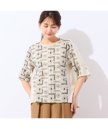 【洗える・日本製】フロント刺繍入りプルオーバー