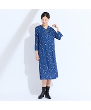 【M~4L】ウォッシャブルジュエルプリントワンピース
