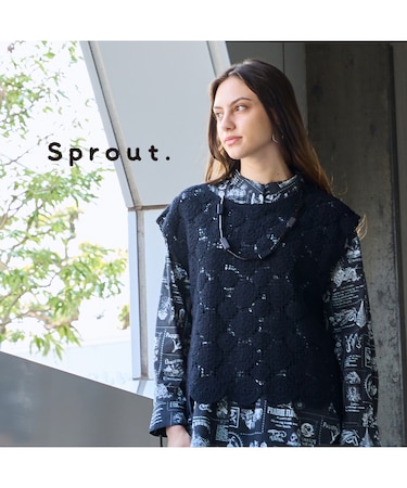【L～4L対応】ウォッシャブル綿刺繍ニットベスト