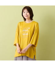 【手洗いOK・接触冷感・紫外線防止】ブラシ刺繍・ワイドシルエットカットソー