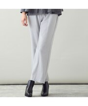 【洗える・美脚シルエット・L～4Lサイズ】サーモサキソニーセミフレアパンツ