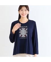 【洗える・吸湿発熱素材・日本製・3Lサイズあり】PRINK刺繍カットソー