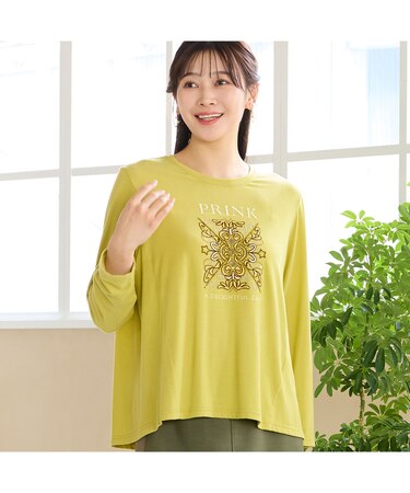 【洗える・吸湿発熱素材・日本製・3Lサイズあり】PRINK刺繍カットソー