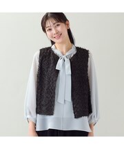 【洗える・3Lサイズあり】カットジャカードベスト