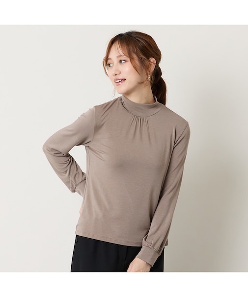 【洗える】吸湿発熱ハイネックTシャツ