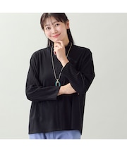 【洗える・一部カラーアンサンブル可・L～4Lサイズ】ベア天×針抜きカットソー