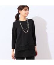 【洗える】フラワーレース刺繍チュニック