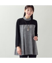 【洗える・L～4Lサイズ】ヨーク切り替えフレアチュニック