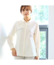 【洗える】レタリング刺繍シャツ