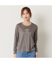 【洗える】スムースロゴ長袖Tシャツ