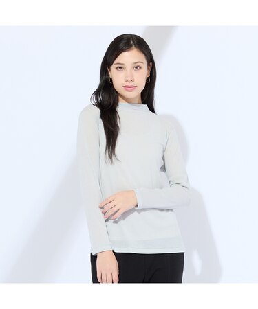 【L~4L】ウォッシャブル綿シフォンTシャツ