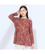 【M～4L】ラメペイズリーウォッシャブルTシャツ