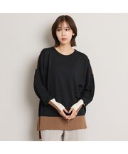 トリカラー配色BOXシルエットニットプルオーバー