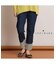 【手洗いOK・INDIMARK】裾切り替えストレートデニムパンツ