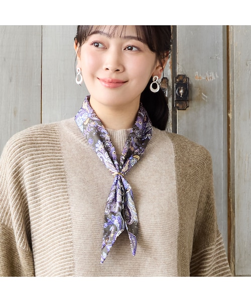 洗える・スカーフリング付き】ペイズリー柄スカーフ｜ジュニアー