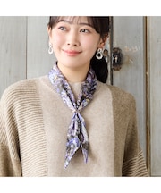 【洗える・スカーフリング付き】ペイズリー柄スカーフ