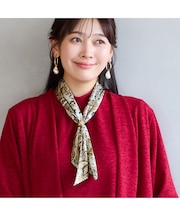 【洗える・スカーフリング付き】ペイズリー柄スカーフ