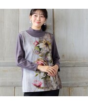 【洗える・日本製・L～3Lサイズ】アートプリントカットソー