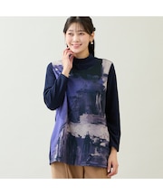 【洗える・日本製・L～3Lサイズ】アートプリントカットソー