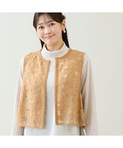 【3Lサイズあり】モヘア刺繍シアーベスト