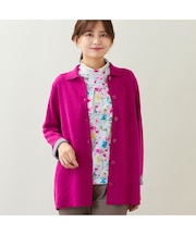 【洗える】接結ジャカードニットジャケット