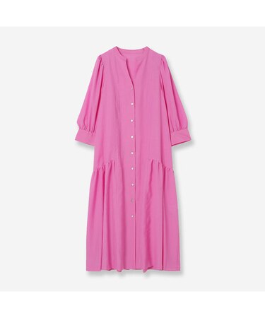 ブライトローンボリュームスリーブワンピース