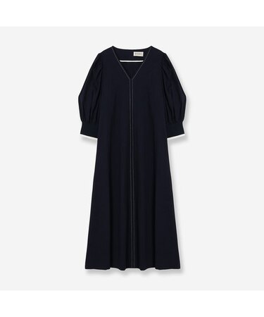 ボリュームスリーブリネンワンピース