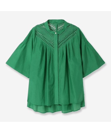 レースピンタックブラウス