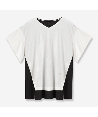 バックギャザーコンビカットソー