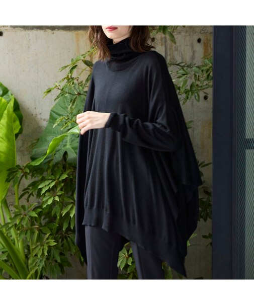 ウォッシャブルウールニットビッグプルオーバー