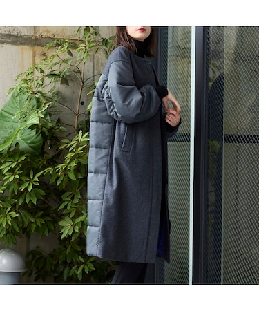 中綿コンビウールコート