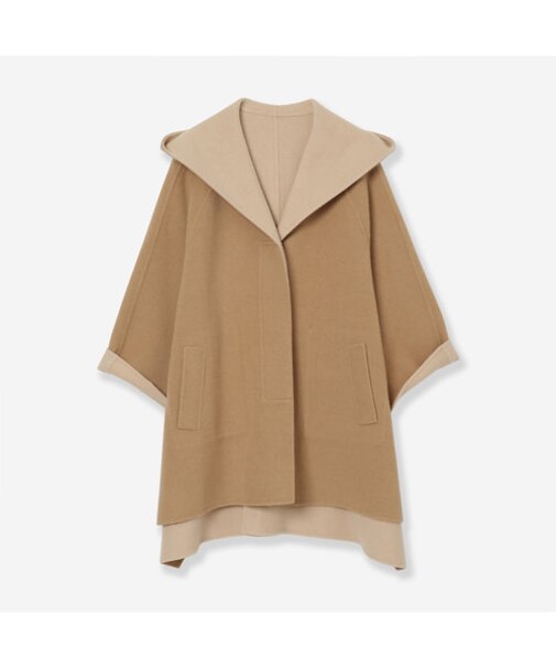 ウールリバーフードポンチョコート