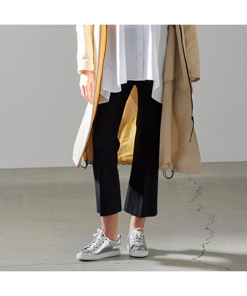 【25SS】H BEAUTY&YOUTH ダブルクロスフレアパンツ M Ovy H＞ダブルクロス フレアパンツ