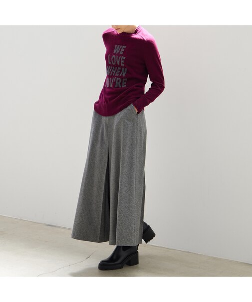 ラメへリンボンキュロットスカート