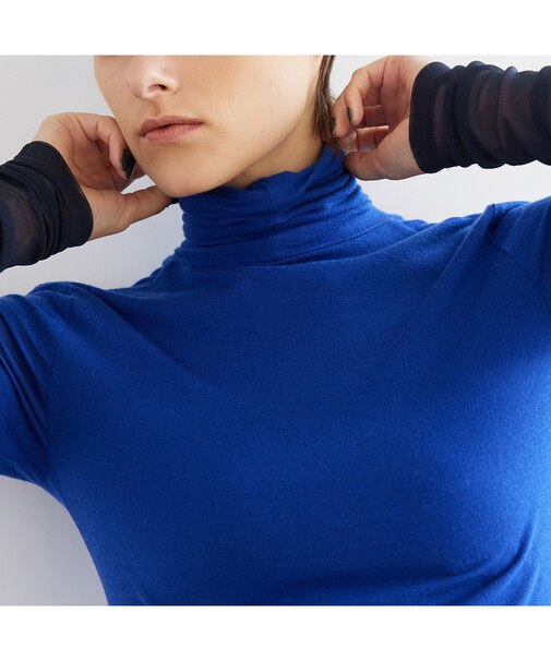 シアースリーブタートルカットソー