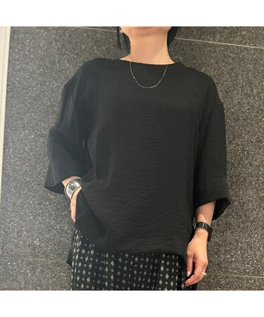 【洗える】クルーネックTブラウス
