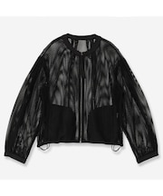 【洗える】ダブルラッセルレースブルゾン