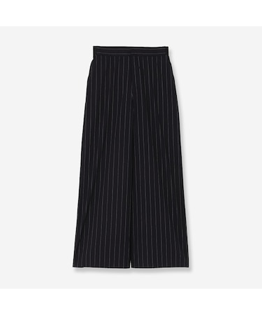 【洗える】リネンストレッチワイドパンツ
